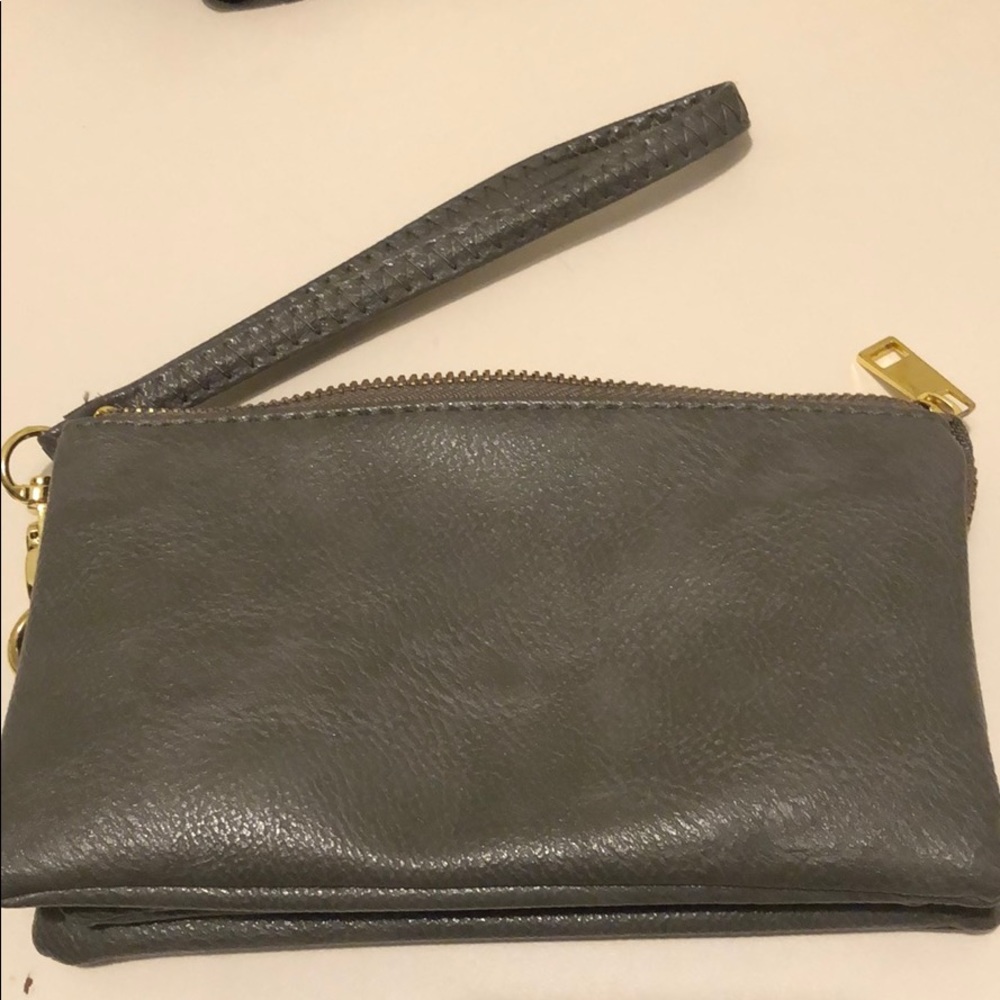 Gray small wristlet